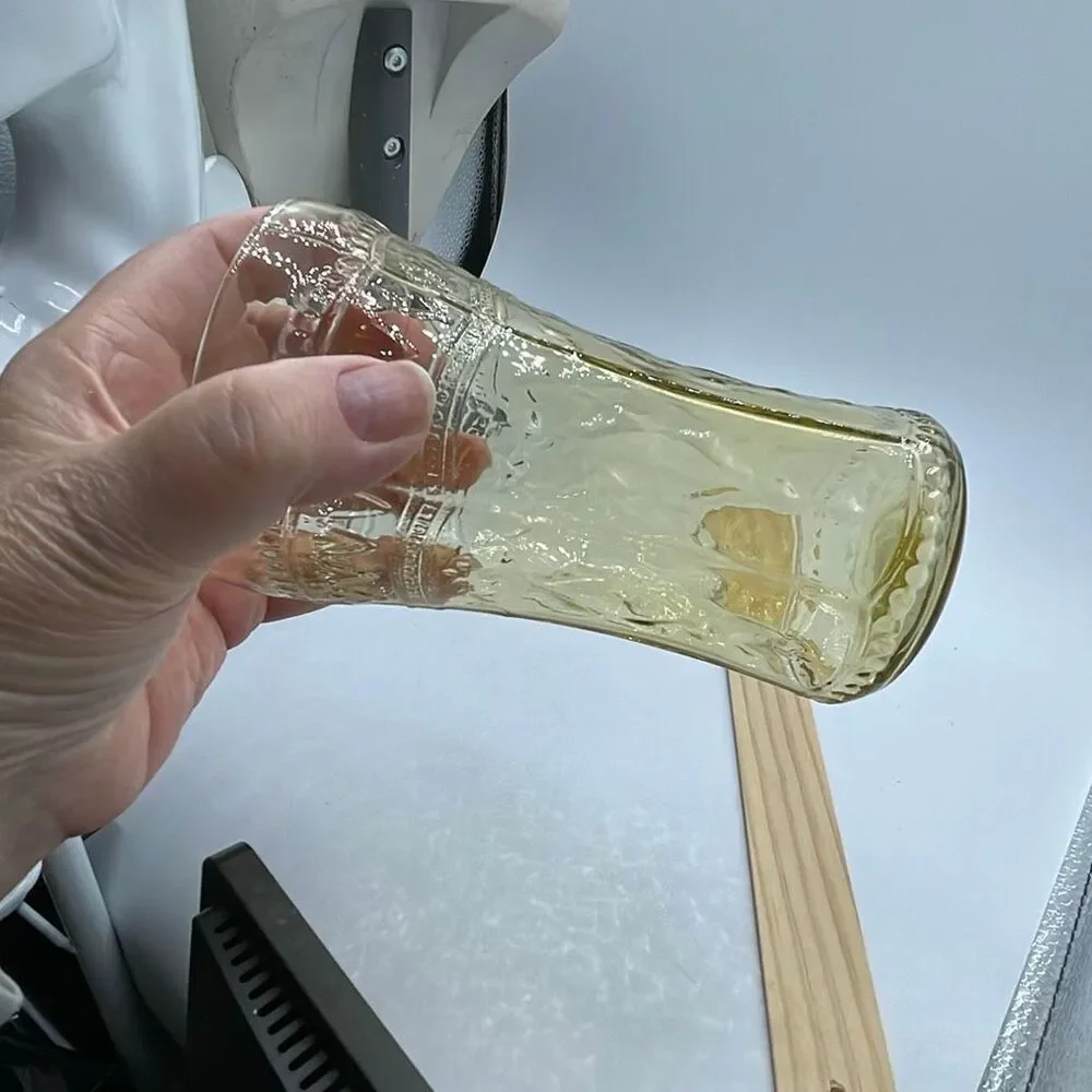 Federal Glass “ Patrician” amber depression glass tumbler.
